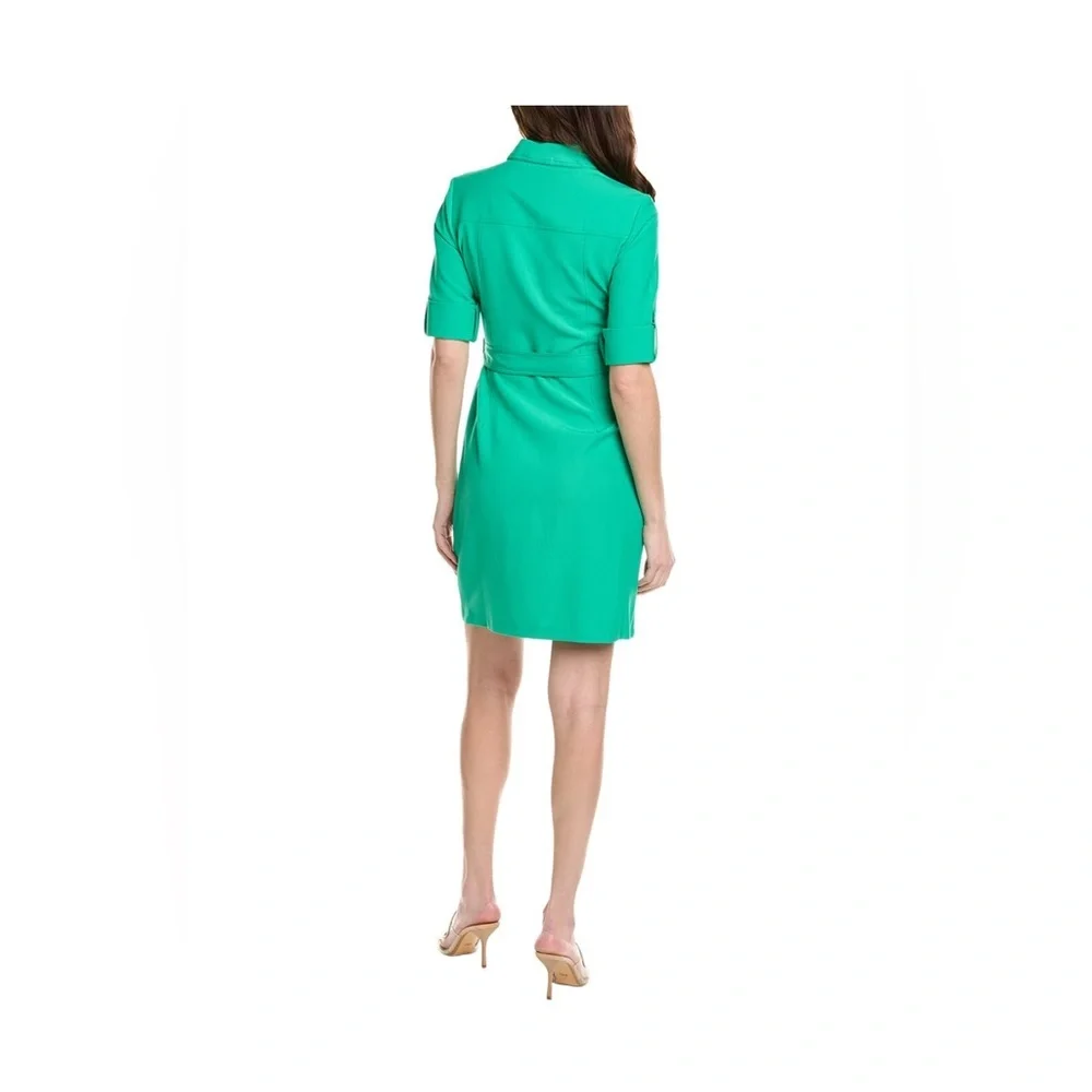 Sharagano Zip Front Dress with Gold Accents - Picture 7 of 7